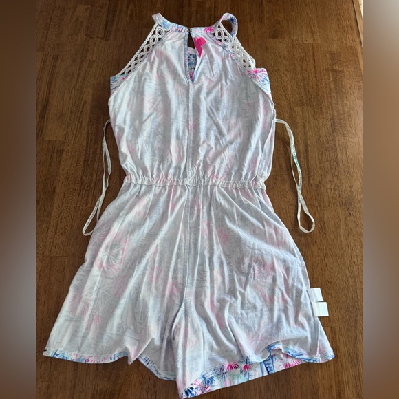 Lilly Pulitzer Lala Romper SZ XS Crew Blue Tint Sea To Shining Sea - Picture 14 of 16